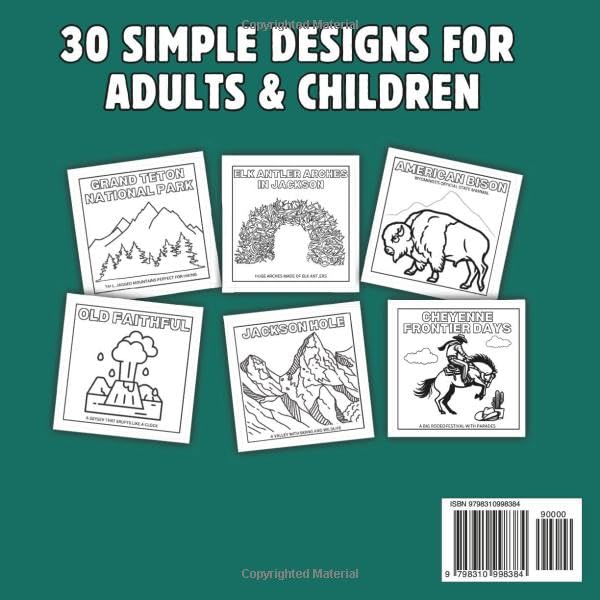 Roadtrip to Wyoming: A Fun & Educational Kids’ Coloring Book with Landmarks, State Symbols & Travel Journal