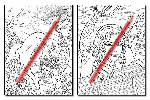 Mermaids: An Adult Coloring Book with Beautiful Fantasy Women, Underwater Ocean Realms, Fun Sea Animals and Relaxing Tropical Beaches