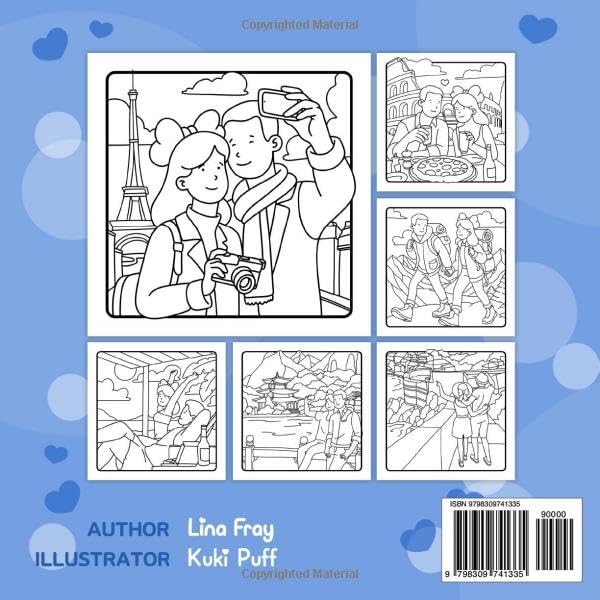 Love Voyage: A Romantic Coloring Book of a Young Couple in Love Traveling the World (Sweethearts Coloring)