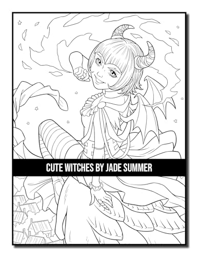 Cute Witches: An Adult Coloring Book with Adorable Gothic Scenes and Spooky Halloween Fun (Halloween Coloring Books)