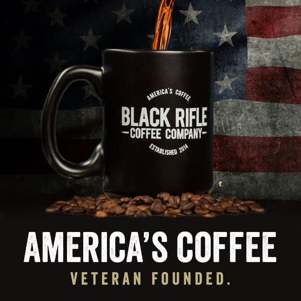 Black Rifle Coffee Company Ground Coffee Medium Roast - Roasted Blend Made from Pure Arabica Beans - Colombian & Brazilian Beans - Veteran Founded & American Made (Spirit of 76, 18oz Bag)