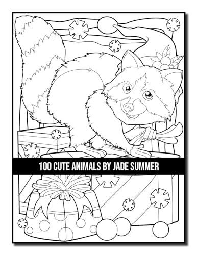 100 Cute Animals: An Adult Coloring Book with Dogs, Cats, Horses, Owls, Elephants, Monkeys, and Many More! (Cute Animal Coloring Books)