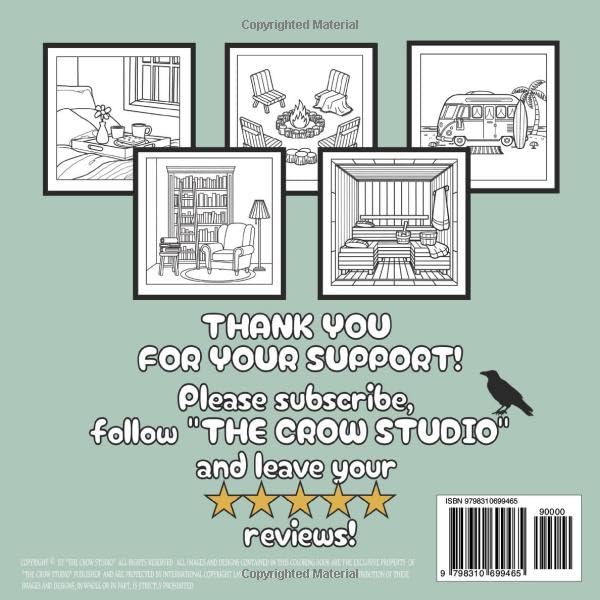 Bold and Easy Hygge Place: An Adult, Teenage and Kids Coloring Book Featuring 50 Coloring Pages With Cute and Cozy Spaces