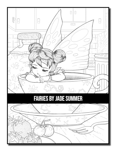 Fairies Coloring Book: For Adults with Beautiful Fantasy Women, Cute Magical Animals, and Relaxing Forest Scenes