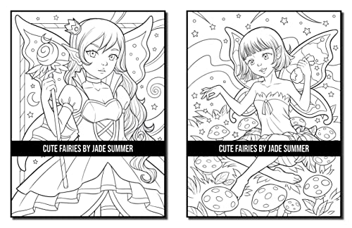 Cute Fairies: An Adult Coloring Book with Adorable Fairy Girls and Delightful Fantasy Scenes for Relaxation