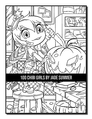 100 Chibi Girls: An Adult Coloring Book Collection with Cute Girls, Fantasy, Horror, Christmas, and More!