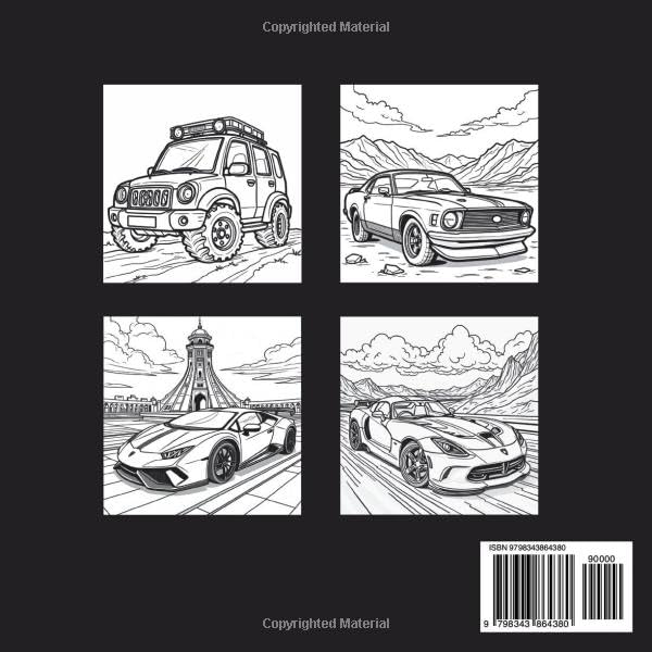 Car Coloring Book: Bold & Easy Coloring Pages For Adults and Kids | Simple and Big Designs