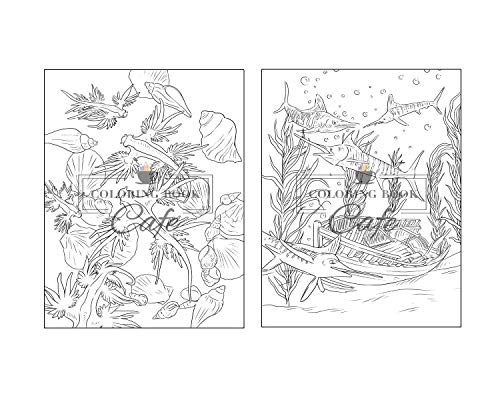 100 Wildlife Scenes: An Adult Coloring Book Featuring 100 Most Beautiful Wildlife Scenes with Animals, Birds and Flowers from Oceans, Jungles, Forests and Savannas