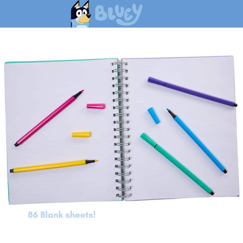 Minecraft Sketchbook Set, 5 Washable Markers, Spiral Bound, 86 Blank Pages
