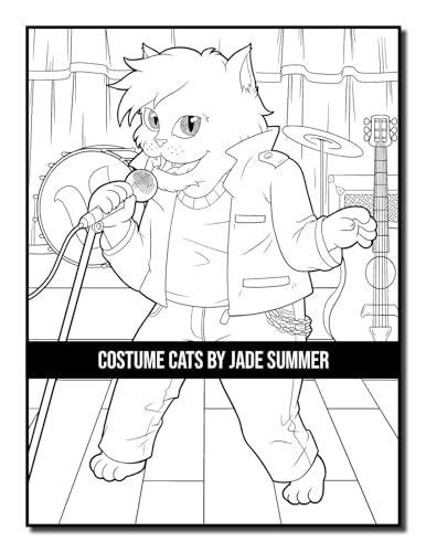 Costume Cats: An Adult Coloring Book with Adorable Cartoon Cats, Cute Fashion Designs, and Funny Scenes for Cat Lovers (Cute Animal Coloring Books)