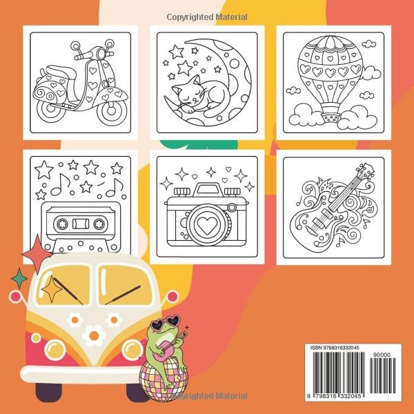 Cute and Groovy Coloring Book: Bold and Easy , Simple and Big Designs for Relaxation Featuring Lovely Things for Kids and Adults