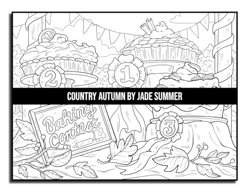 Country Autumn: An Adult Coloring Book with 50 Detailed Images of Charming Country Scenes, Beautiful Fall Landscapes, and Lovable Farm Animals (Country Coloring Books)