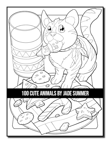 100 Cute Animals: An Adult Coloring Book with Dogs, Cats, Horses, Owls, Elephants, Monkeys, and Many More! (Cute Animal Coloring Books)