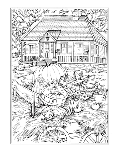 Creative Haven Autumn Scenes Coloring Book (Adult Coloring Books: Seasons)