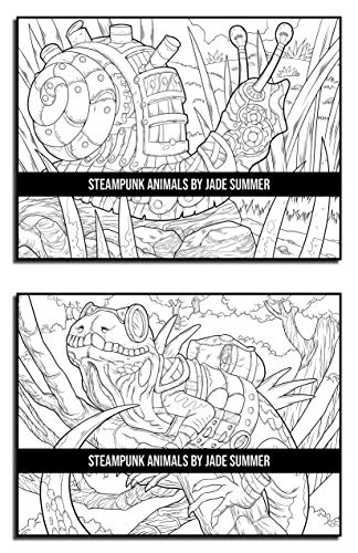 Steampunk Animals: An Adult Coloring Book with Dogs, Lions, Elephants, Owls, Monkeys, Wolves, and More!