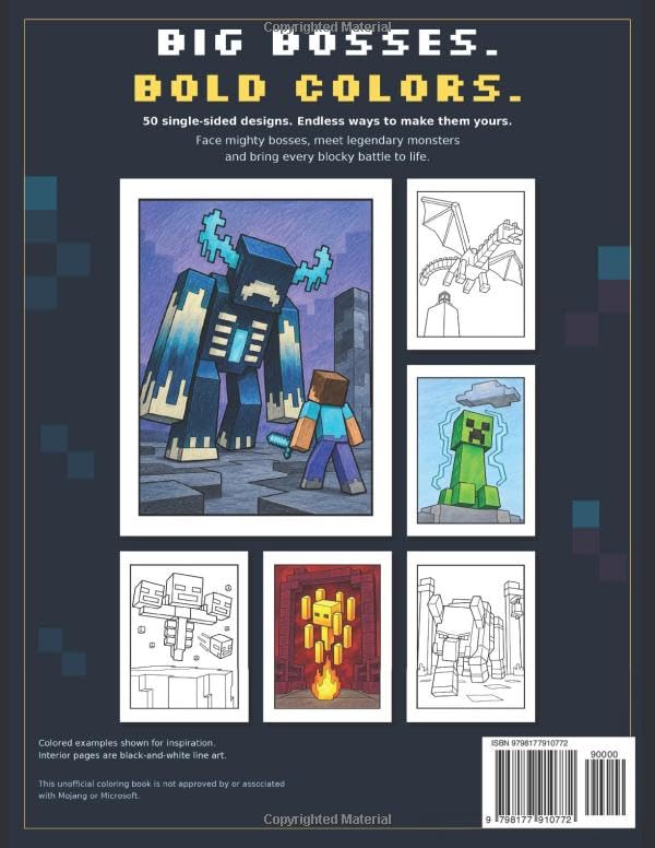 Coloring Book for Minecrafters: Bosses & Monsters (Unofficial Minecraft Coloring Book) (Creative Minecrafters)