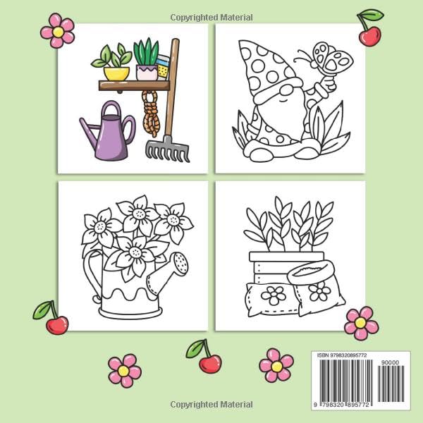 Garden Life Coloring Book: Bold and Easy Designs for Adults, Teens, and Kids. Simple, Cute Illustrations with Thick Lines (Bold & Easy)