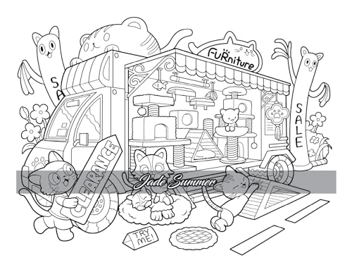 Kawaii Town: Coloring Book with Cute Animals, Tiny Buildings, and Playful Scenes for Stress Relief and Relaxation