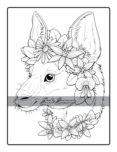 Flower Crown Animals: Coloring Book for Women and Teens with Adorable Animals and Beautiful Flowers for Stress Relief and Relaxation