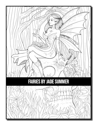 Fairies Coloring Book: For Adults with Beautiful Fantasy Women, Cute Magical Animals, and Relaxing Forest Scenes