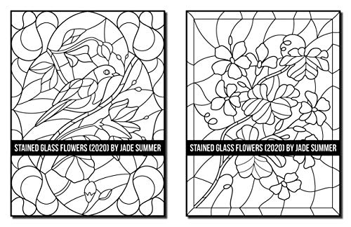 Stained Glass Flowers: An Adult Coloring Book with 50 Beautiful Flower Designs for Relaxation and Stress Relief (Stained Glass Coloring Books)
