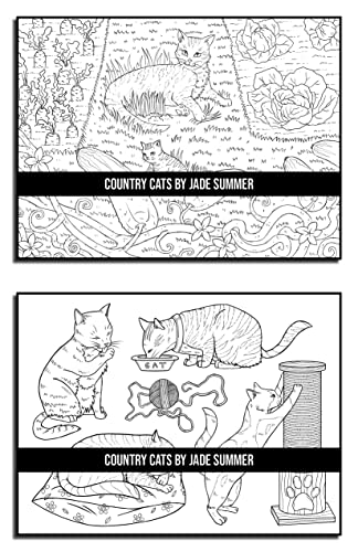 Country Cats Coloring Book: For Adults with Adorable Cats and Relaxing Nature Scenes (Country Coloring Books)