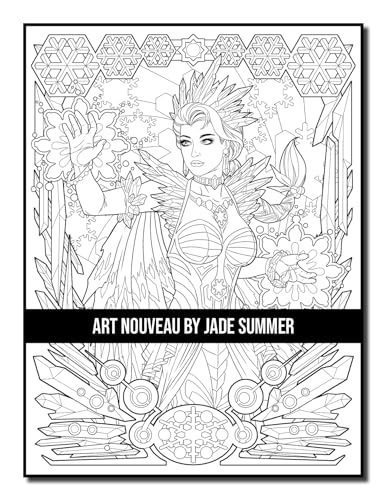 Art Nouveau: An Adult Coloring Book with Fantasy Women, Mythical Creatures, and Detailed Designs for Relaxation