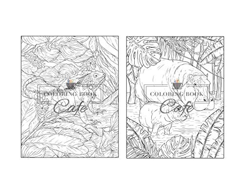 100 Wildlife Scenes: An Adult Coloring Book Featuring 100 Most Beautiful Wildlife Scenes with Animals, Birds and Flowers from Oceans, Jungles, Forests and Savannas