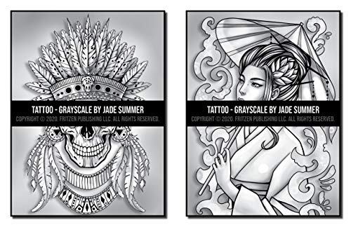 Tattoos Grayscale: An Adult Coloring Book with Awesome, Sexy, and Relaxing Tattoo Designs for Men and Women (Grayscale Coloring Books)