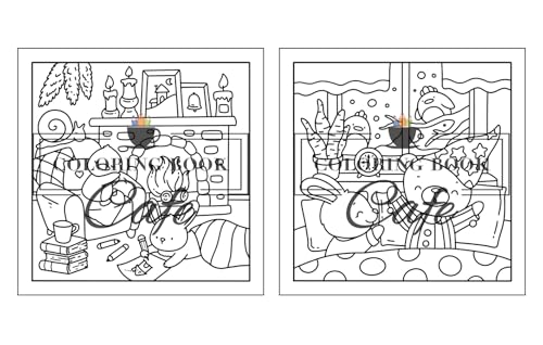 Winter Hygge: Cute and Cozy Coloring Book for Adults & Teens Featuring Comfy Winter Scenes with Adorable Animal Characters (Cute and Comfy Coloring Books)