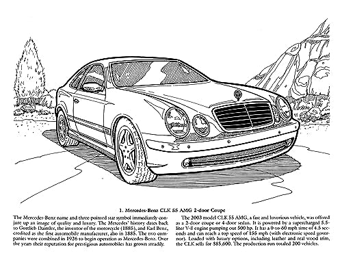 Luxury Cars Coloring Book (Dover Planes Trains Automobiles Coloring)