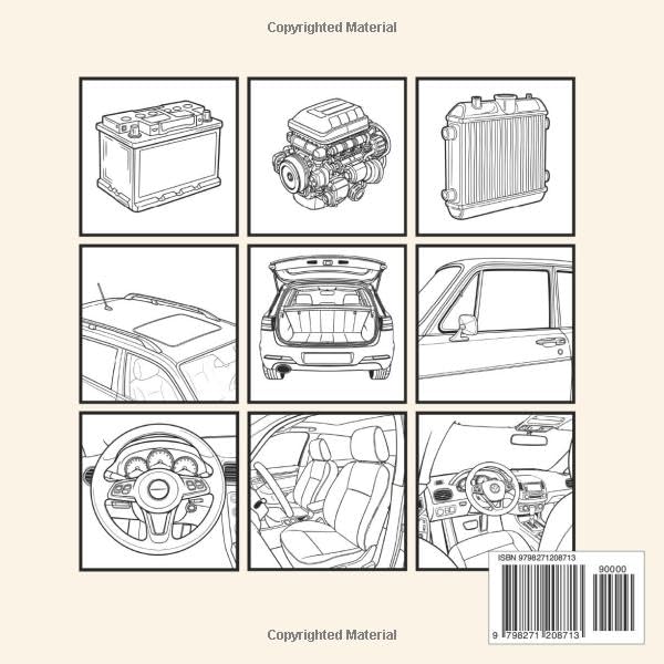 Car Parts Coloring Book for Kids: Learn & Color: Discover the Awesome Parts That Make Cars Go Vroom!