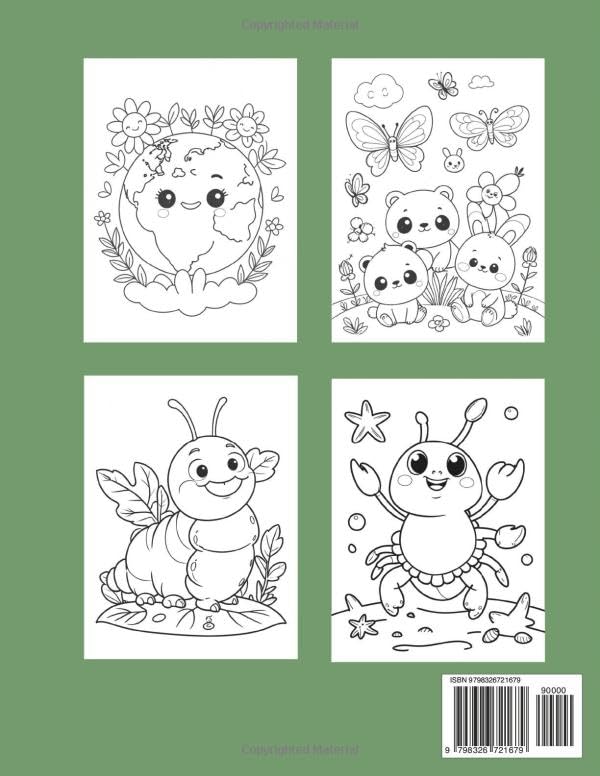 Cute & Groovy: Coloring Book for Adults and Kids, Bold and Easy, Simple and Big Designs for Relaxation Featuring Lovely Things. 50 pages featuring ... scenes, perfect for adults and children