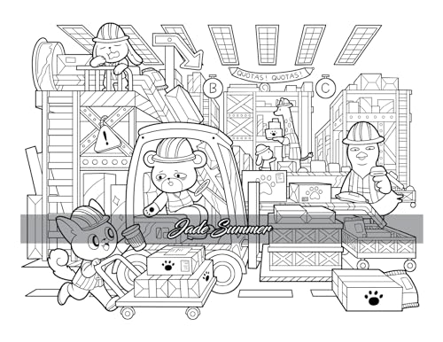Kawaii Town: Coloring Book with Cute Animals, Tiny Buildings, and Playful Scenes for Stress Relief and Relaxation
