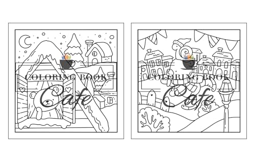 Winter Hygge: Cute and Cozy Coloring Book for Adults & Teens Featuring Comfy Winter Scenes with Adorable Animal Characters (Cute and Comfy Coloring Books)