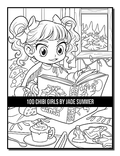 100 Chibi Girls: An Adult Coloring Book Collection with Cute Girls, Fantasy, Horror, Christmas, and More!