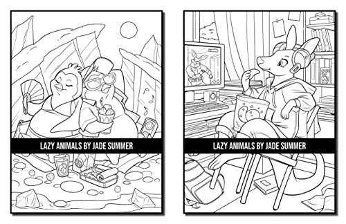Lazy Animals: An Adult Coloring Book with Funny Animals, Hilarious Scenes, and Relaxing Designs for Animal Lovers (Cute Animal Coloring Books)
