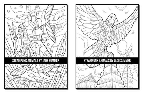 Steampunk Animals: An Adult Coloring Book with Dogs, Lions, Elephants, Owls, Monkeys, Wolves, and More!