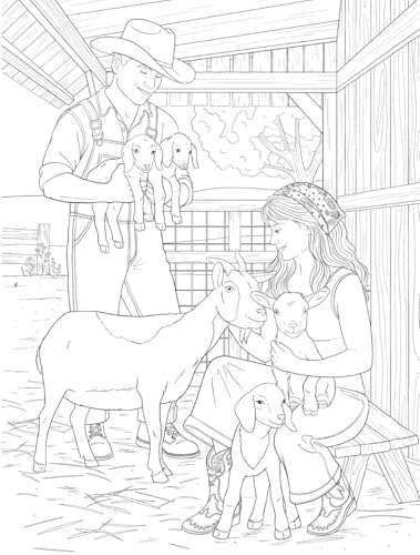 Western Romance: A Coloring & Sticker Book (Dover Adult Coloring Books)