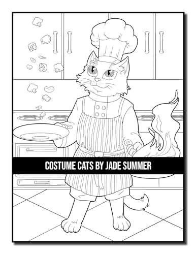 Costume Cats: An Adult Coloring Book with Adorable Cartoon Cats, Cute Fashion Designs, and Funny Scenes for Cat Lovers (Cute Animal Coloring Books)
