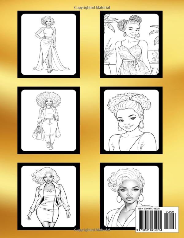 Black Women Coloring Book: Beautiful African American Women Portraits for Relaxation and Self-Care, Celebrating Brown Skin Beauty and Good Vibes