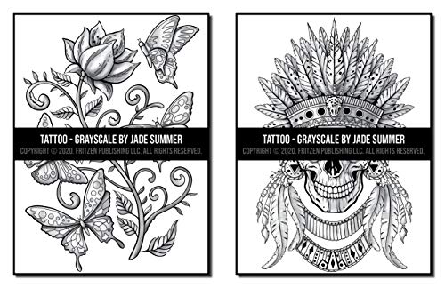 Tattoos Grayscale: An Adult Coloring Book with Awesome, Sexy, and Relaxing Tattoo Designs for Men and Women (Grayscale Coloring Books)
