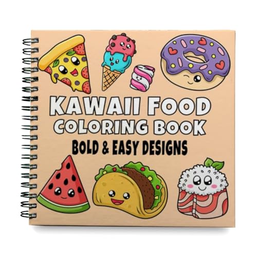 Food Drink Coloring Book Bold And Easy Designs For Adults Teens And Kids Simple Cute Illustrations Bold Easy