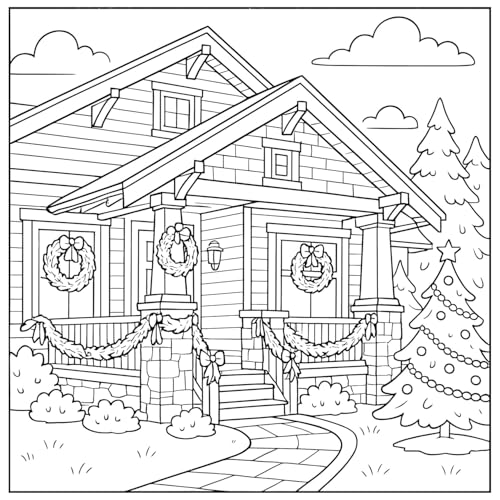 Holiday Homes Vol 2 Cozy Edition: Christmas Adult Coloring Book of Festive Cozy Houses for Winter Holidays