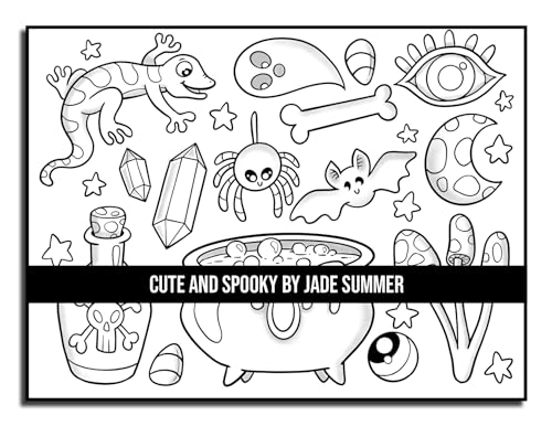 Cute and Spooky: A Halloween Coloring Book for Adults and Kids with Cute Characters, Spooky Scenes, and More! (Halloween Coloring Books)