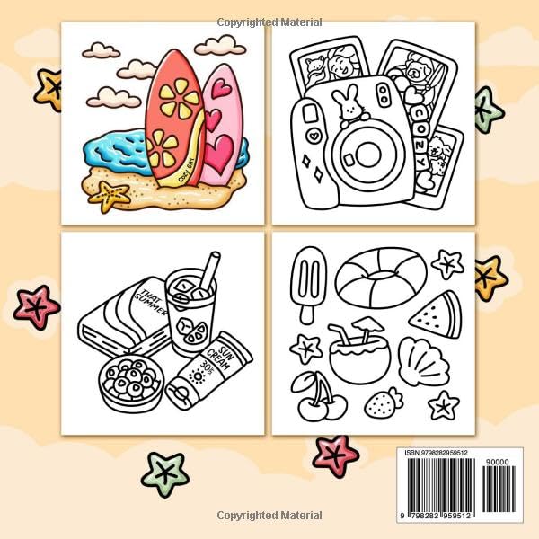 Cozy Girl Summer Vibes Coloring Book: Bold and Easy Designs for Adults and Teens. Simple, Cute Illustrations with Thick Lines | For Stress Relief & Relaxation (Cozy Girl Series)