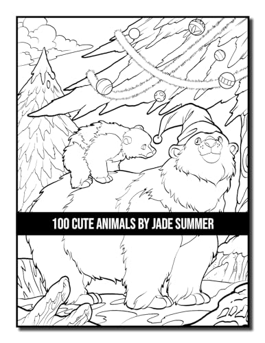 100 Cute Animals: An Adult Coloring Book with Dogs, Cats, Horses, Owls, Elephants, Monkeys, and Many More! (Cute Animal Coloring Books)