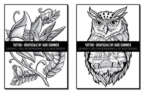 Tattoos Grayscale: An Adult Coloring Book with Awesome, Sexy, and Relaxing Tattoo Designs for Men and Women (Grayscale Coloring Books)