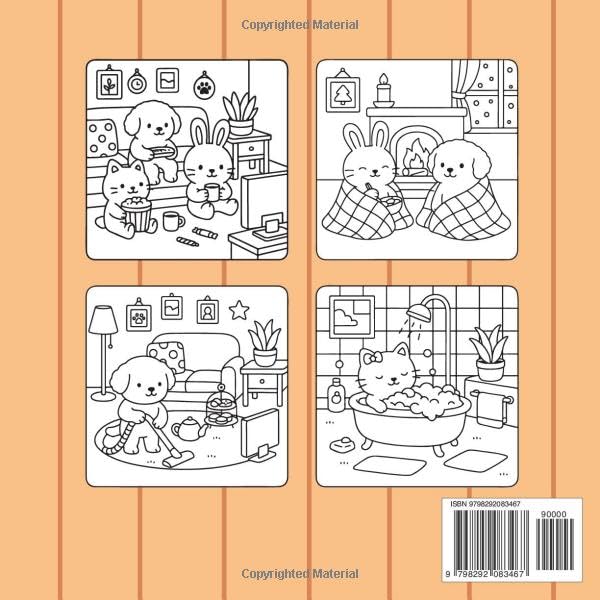 Fuzzy Hygge: Comfy & Cozy Coloring Book for Adults and Kids Featuring Fuzzy Friends