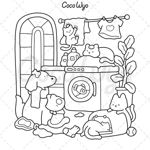 The Little Cat: Cozy Life of Kitty Coloring Book for Adults and Teens (Cozy & Cute Coloring)
